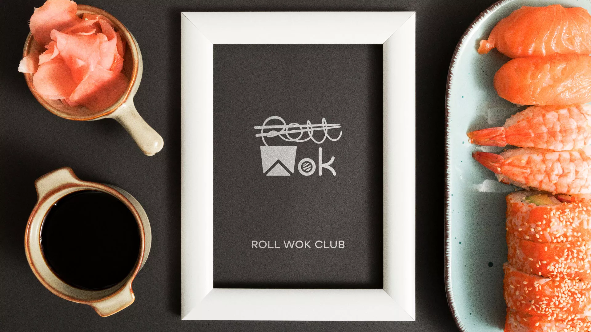 Разработка логотипа суши-бара «Roll Wok Club» в Пролетарске