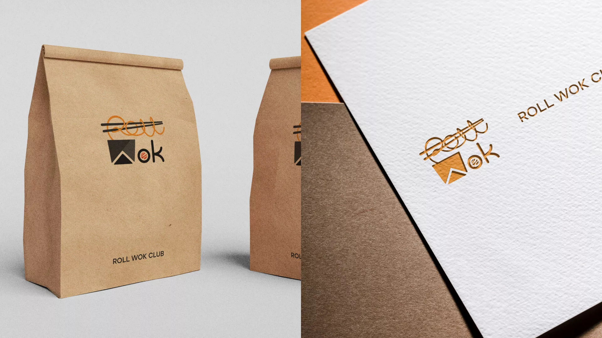 Разработка логотипа суши-бара «Roll Wok Club» в Пролетарске