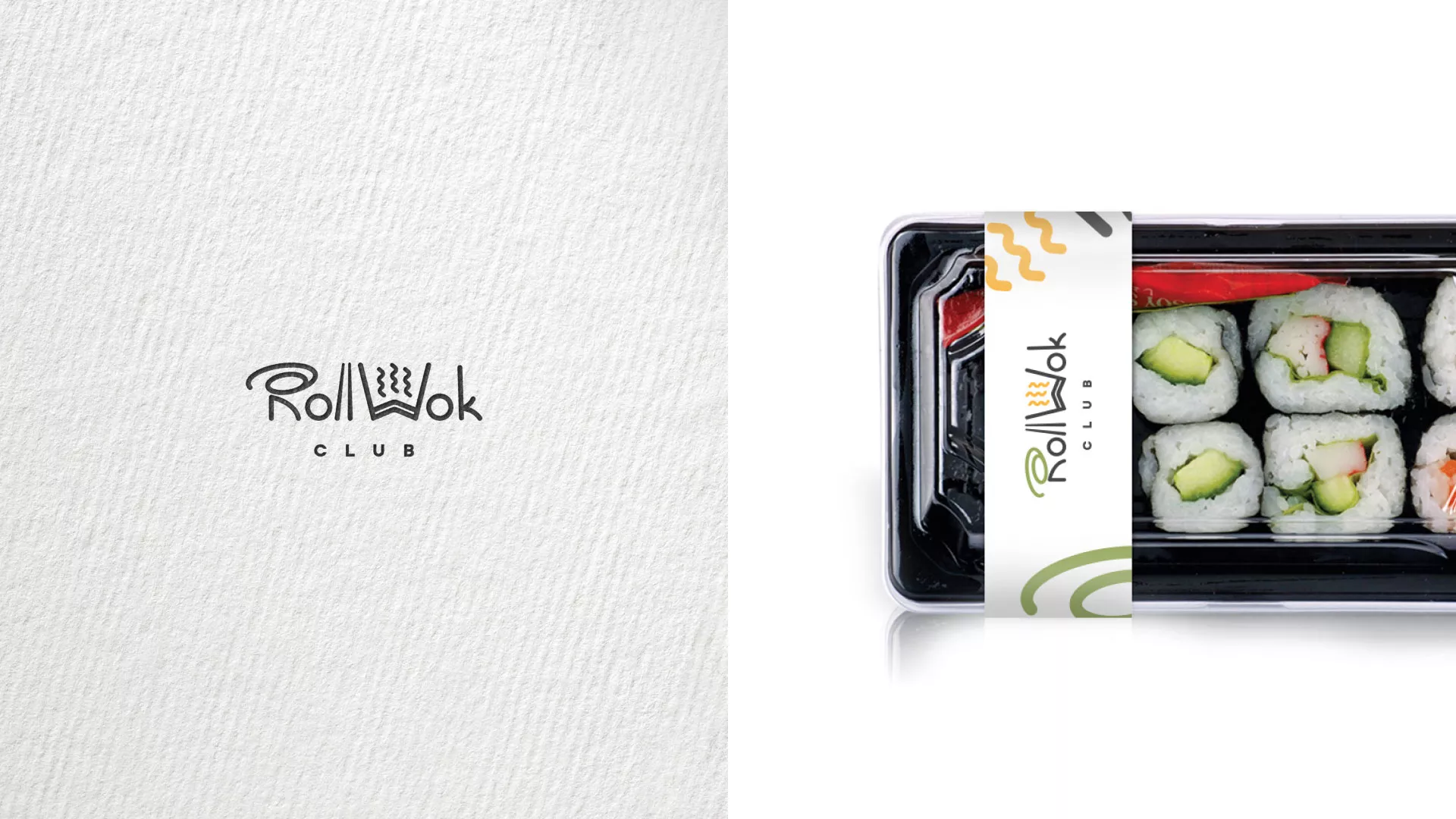 Разработка наклеек для суши-бара «Roll Wok Club» в Пролетарске